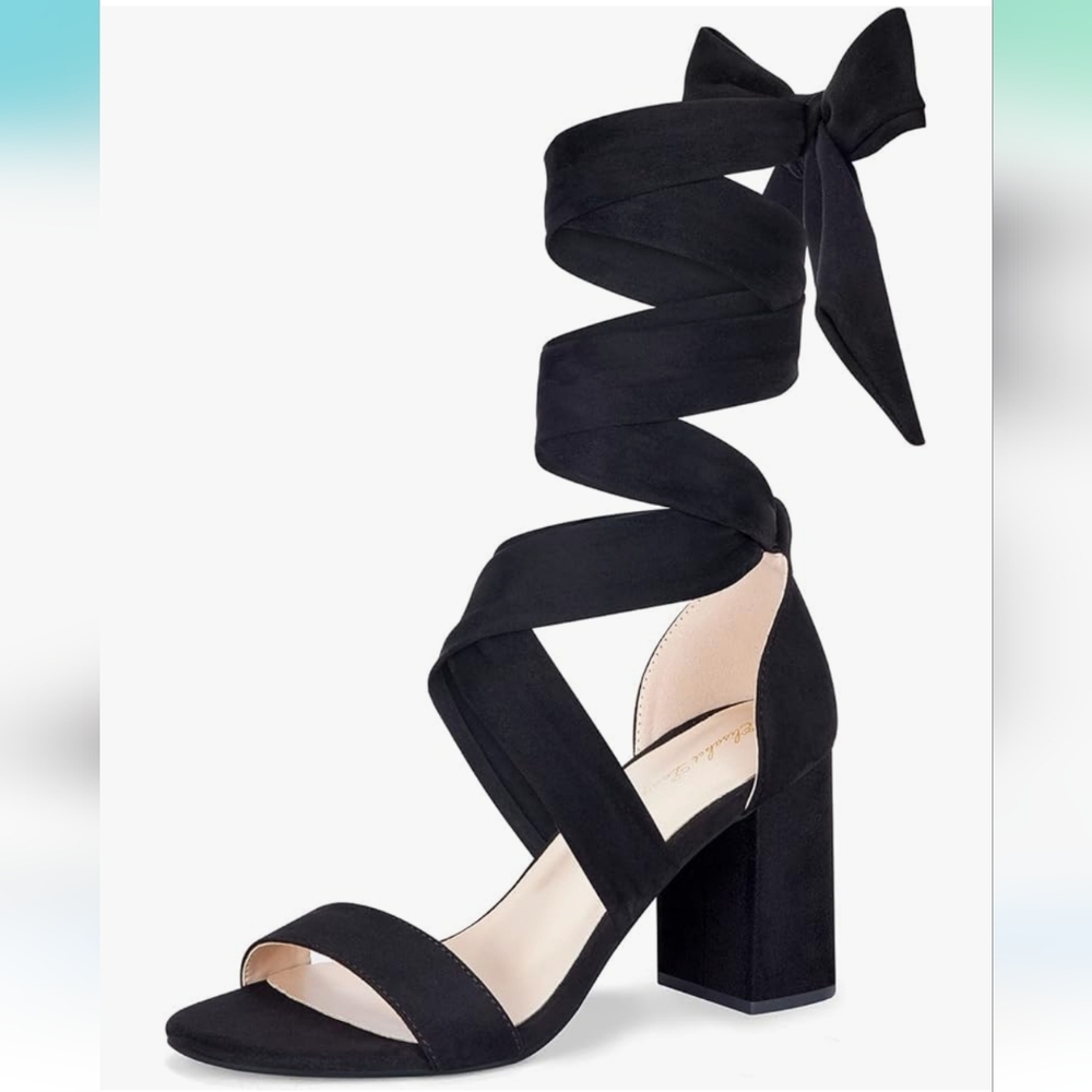 Elisabet Tang Lace Up Block Heels - 11